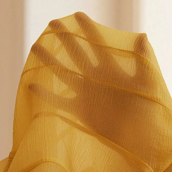 Yellow Elegant Women's French Luxury Flounced Short Dress - Picture 7 of 7